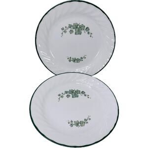 Corelle CALLAWAY IVY White Swirl Green Ivy 7"‎ SALAD PLATE Lot of 2